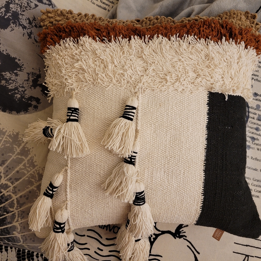 Boho style large throw pillow